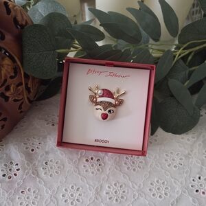 Betsey Johnson Reindeer Brooch